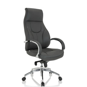 Siège de direction de qualité professionnelle ELEGANCE I gris avec accoudoirs en chrome brillant et pied en étoile de hjh OFFICE