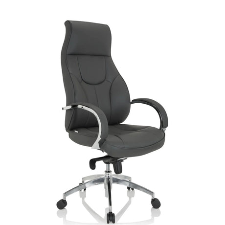 Siège de direction de qualité professionnelle ELEGANCE I gris avec accoudoirs en chrome brillant et pied en étoile de hjh OFFICE
