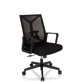 Siège de bureau à domicile ENCO noir avec dossier en maille et accoudoirs de hjh OFFICE