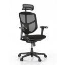 Chaise de bureau noire Enjoy Eco FB avec dossier en maille, appui-tête et accoudoirs réglables de hjh OFFICE