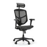Chaise de bureau Enjoy Eco MB noire avec revêtement en maille, appuie-tête et accoudoirs réglables de hjh OFFICE