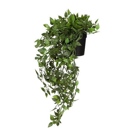 Plante artificielle verte Epipremnum Climb aux feuilles tombantes dans un pot noir de hjh OFFICE