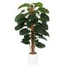Plante artificielle verte EPIPREMNUM aux grandes feuilles dans un pot blanc de hjh OFFICE