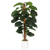 Plante artificielle verte EPIPREMNUM aux grandes feuilles dans un pot blanc de hjh OFFICE