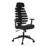 Siège de bureau de qualité professionnelle ERGO LINE ECO noir avec revêtement en tissu, dossier segmenté et accoudoirs de hjh OFFICE