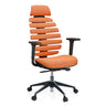 Siège de bureau de qualité professionnelle ERGO LINE II PRO avec revêtement en tissu orange et pied en étoile noir de hjh OFFICE
