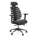 Siège de bureau de qualité professionnelle ERGO LINE II PRO noir avec revêtement en tissu et dossier segmenté de hjh OFFICE
