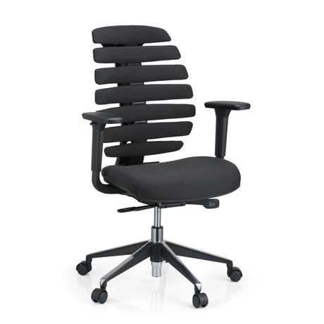 Siège de bureau de qualité professionnelle ERGO LINE II noir avec dossier segmenté et accoudoirs de hjh OFFICE