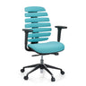 Siège de bureau de qualité professionnelle ERGO LINE II en turquoise avec dossier segmenté et accoudoirs noirs de hjh OFFICE