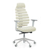 Siège de bureau de qualité professionnelle ERGO LINE W en Salted Caramel avec revêtement en tissu beige et structure blanche de hjh OFFICE