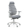 Siège de bureau de qualité professionnelle ERGO LINE W avec revêtement en tissu gris et structure blanche de hjh OFFICE