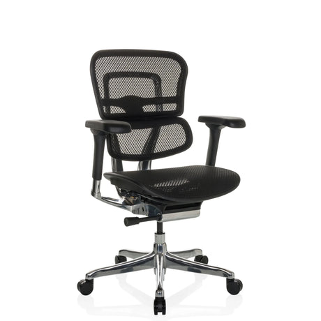 Siège de direction de luxe ERGOHUMAN BASE GEN2 avec revêtement en maille noire et piètement brillant de hjh OFFICE
