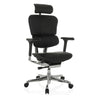 Siège de direction de luxe ERGOHUMAN GEN2 en cuir noir avec appui-tête et pied chromé de hjh OFFICE