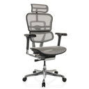 Siège de direction de luxe ERGOHUMAN GEN2 avec revêtement en maille gris clair, appuie-tête et pied en étoile poli de hjh OFFICE