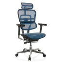 Siège de direction de luxe ERGOHUMAN GEN2 avec revêtement en maille bleue et pied en croix chromé de hjh OFFICE