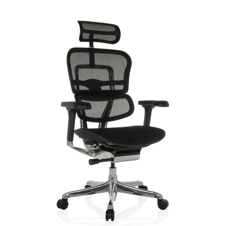 Siège de direction de luxe ERGOHUMAN GEN2 avec maille noire, appui-tête et étoile argentée de hjh OFFICE
