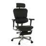 Siège de direction de luxe ERGOHUMAN PLUS LEGPRO GEN2 en cuir noir avec appuie-tête et repose-pieds de hjh OFFICE