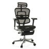 Siège de direction de luxe ERGOHUMAN PLUS LEGPRO GEN2 avec revêtement en maille noire, appui-tête et repose-pieds de hjh OFFICE