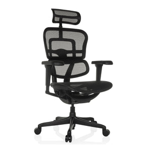 Siège de direction de luxe ERGOHUMAN SIGNATURE GEN2 avec revêtement en maille noire et appui-tête réglable de hjh OFFICE