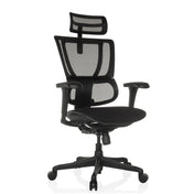 Siège de direction de luxe ERGOHUMAN SLIM ECO F GEN2 avec revêtement en maille noire, appui-tête et accoudoirs de hjh OFFICE