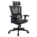 Siège de direction de luxe ERGOHUMAN SLIM ECO M GEN2 avec revêtement en maille noire et appui-tête réglable de hjh OFFICE
