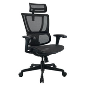 Siège de direction de luxe ERGOHUMAN SLIM ECO M GEN2 avec revêtement en maille noire et appui-tête réglable de hjh OFFICE