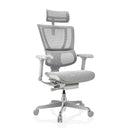 Siège de direction de luxe ERGOHUMAN SLIM G GEN2 avec revêtement en maille gris clair, appuie-tête et accoudoirs de hjh OFFICE
