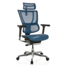 Siège de direction de luxe ERGOHUMAN SLIM GEN2 avec revêtement en maille bleue, appuie-tête et base chromée de hjh OFFICE