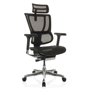 Siège de direction de luxe ERGOHUMAN SLIM GEN2 avec revêtement en maille noire et pied en étoile brillant de hjh OFFICE