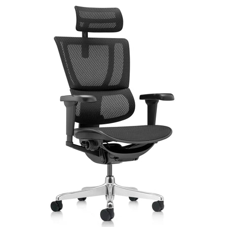 Siège de direction de luxe ERGOHUMAN SLIM ULTRA GEN2 avec revêtement en maille noire et appuie-tête de hjh OFFICE