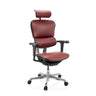 Siège de direction de luxe ERGOHUMAN ULTRA L GEN2 avec revêtement en cuir bordeaux, appui-tête et accoudoirs de hjh OFFICE