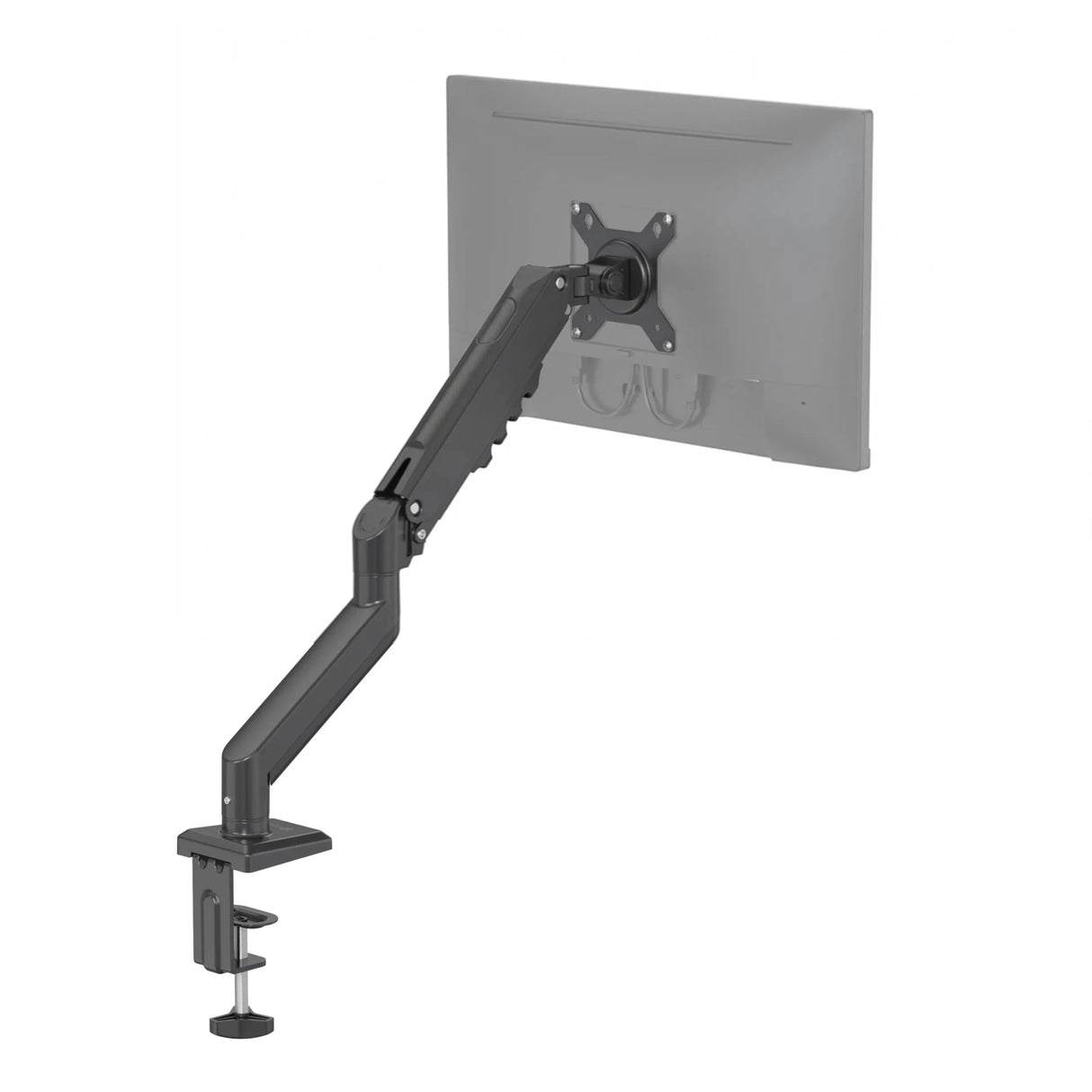 Fixation pour écran noire Ergomount GF1 avec bras articulé réglable et fixation de table de hjh OFFICE