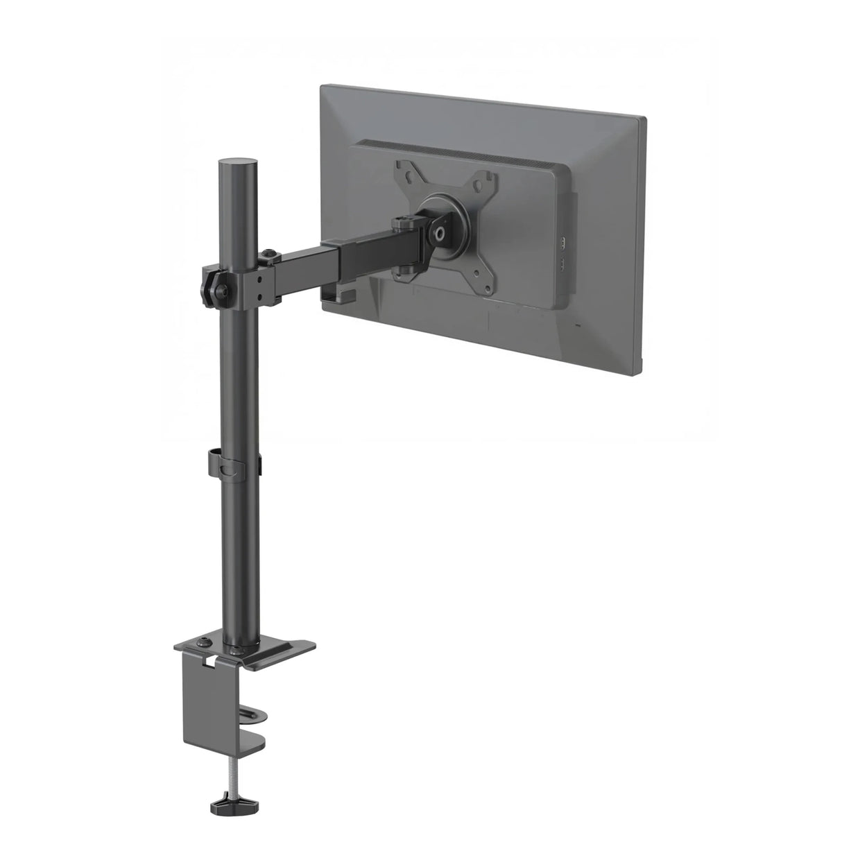 Fixation pour écran Ergomount M1 noire avec bras pivotant réglable et fixation de bureau de hjh OFFICE