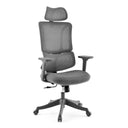 Siège de bureau à domicile Ergomy Colore gris avec revêtement en maille 3D, appuie-tête et accoudoirs de MyBuero
