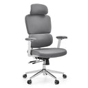 Siège de bureau de qualité professionnelle Ergomy WF 2 avec revêtement en tissu gris et cadre blanc de hjh OFFICE