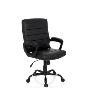 Siège de direction pour bureau à domicile ERGOSMOOTH BIG noir avec revêtement matelassé et accoudoirs de hjh OFFICE