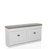 Armoire à chaussures ESTHA I blanche avec surface d'assise grise et deux tiroirs de hjh LIVING