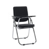 Chaise pliante noire Esto T avec tablette intégrée et structure chromée de hjh OFFICE
