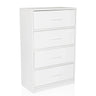 Commode blanche ESTORIA avec quatre tiroirs et poignées simples de hjh LIVING