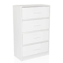 Commode blanche ESTORIA avec quatre tiroirs et poignées simples de hjh LIVING