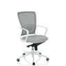 Siège de bureau à domicile ESTRIA en gris avec dossier en maille et structure blanche de hjh OFFICE