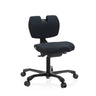 Chaise de bureau EvoShift avec revêtement en tissu noir et cinq roulettes de hjh OFFICE