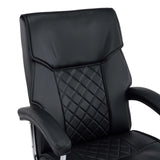 Dossier avec surpiqûres en losanges du siège de bureau à domicile Relax Prestio en noir de MyBuero