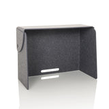 Cloison de table grise FLEXMIUT FOLD avec deux sorties de câbles horizontales de hjh OFFICE – vue à 360° (vue de face 15°)