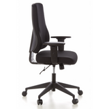 Siège de bureau de qualité professionnelle PRO-TEC 100 noir avec accoudoirs et base à cinq roulettes de hjh OFFICE – vue à 360° (vue de profil 80°)