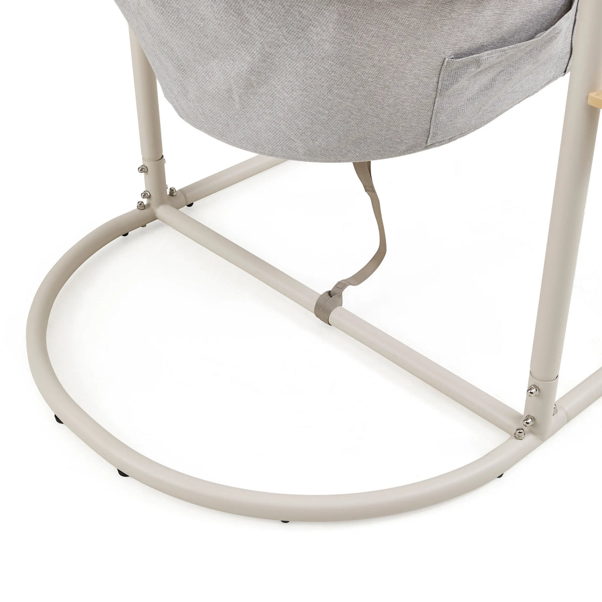 Structure en métal beige du fauteuil suspendu Skylo avec housse en tissu gris de hjh LIVING