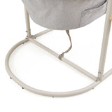 Structure en métal beige du fauteuil suspendu Skylo avec housse en tissu gris de hjh LIVING