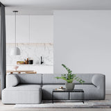 Plante artificielle verte ZAMIE dans un pot gris sur une table d'appoint noire de hjh OFFICE