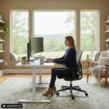 Bureau réglable en hauteur électriquement Worktime en blanc de hjh OFFICE (image générée par IA)