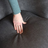 Housse en tissu gris de l'assise du fauteuil de salon BRAMWICH de hjh LIVING
